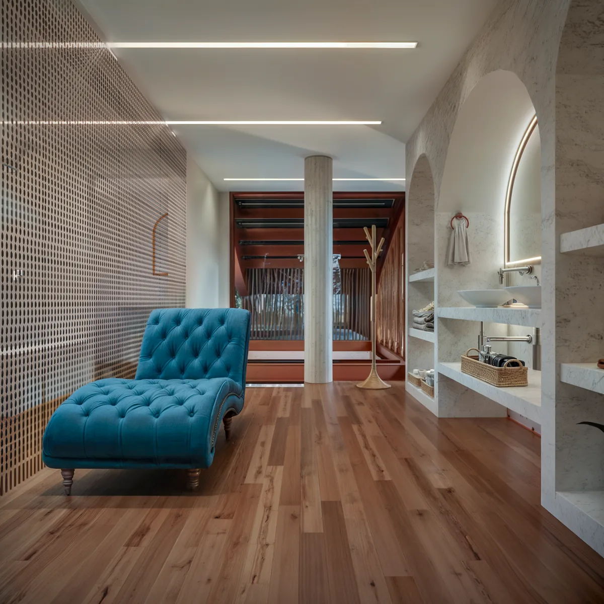 Soul Spa — Enfilade de nichos com lavatórios esculpidos